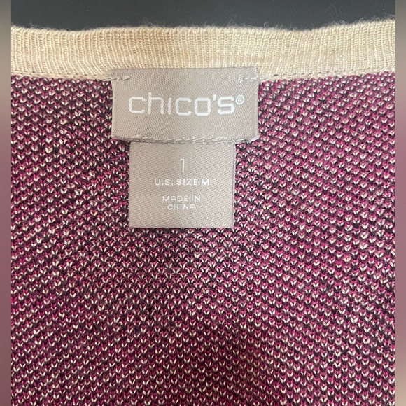 Chico's Women's Sweater Tan Leopard Animal Print Long Sleeve Boat Neck Size 1- M - Picture 2 of 4